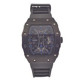 OLEVS Skeleton Design Men Quartz Watch Waterproof Silica Gel Strap Fashion Meli Men Wristwatch Luxury Watches