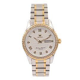 OLEVS 6616 Waterproof Business Watches For Men, Automatic Mechanical Stainless Steel Strap Golden Luxury Men Wristwatch Luminous